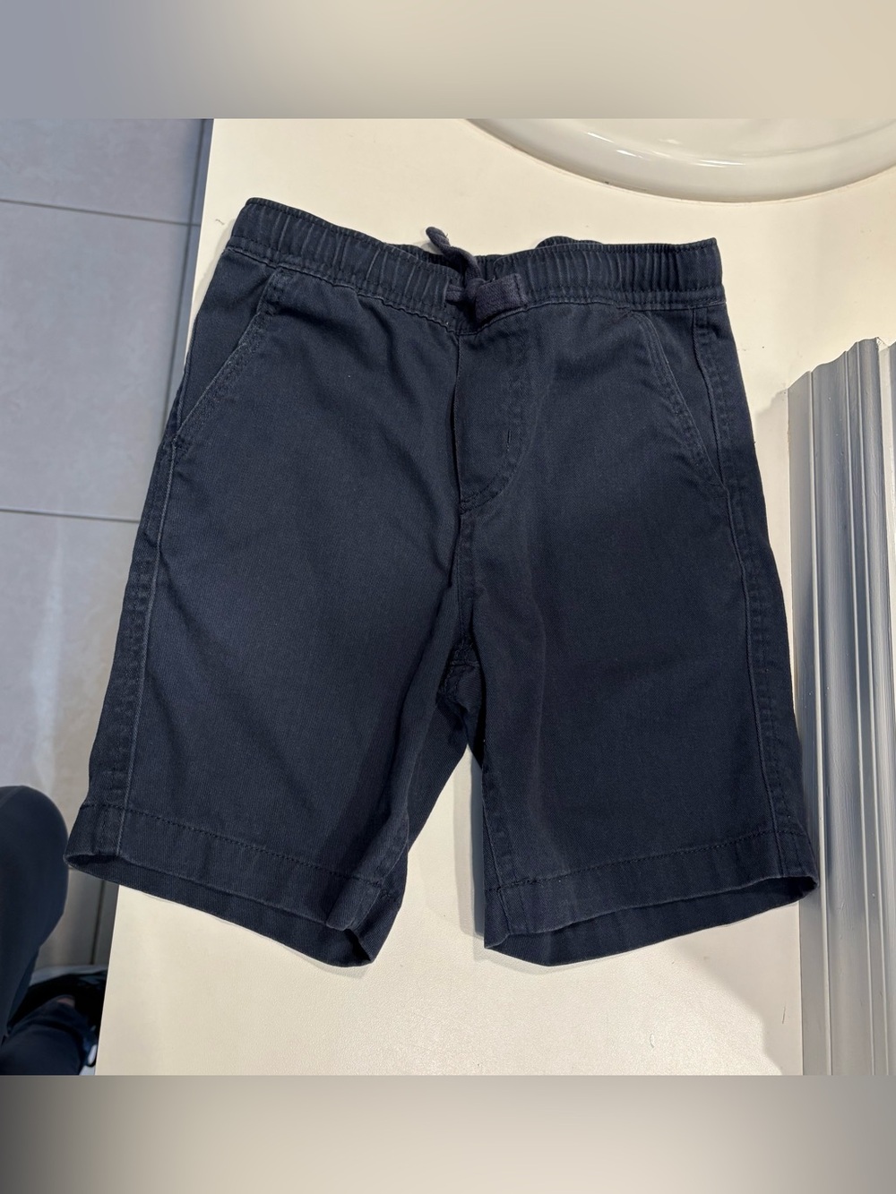 Nautica Boys Pull-On Chino Shorts Navy Blue Size XL (7) Elastic Waist Drawstring